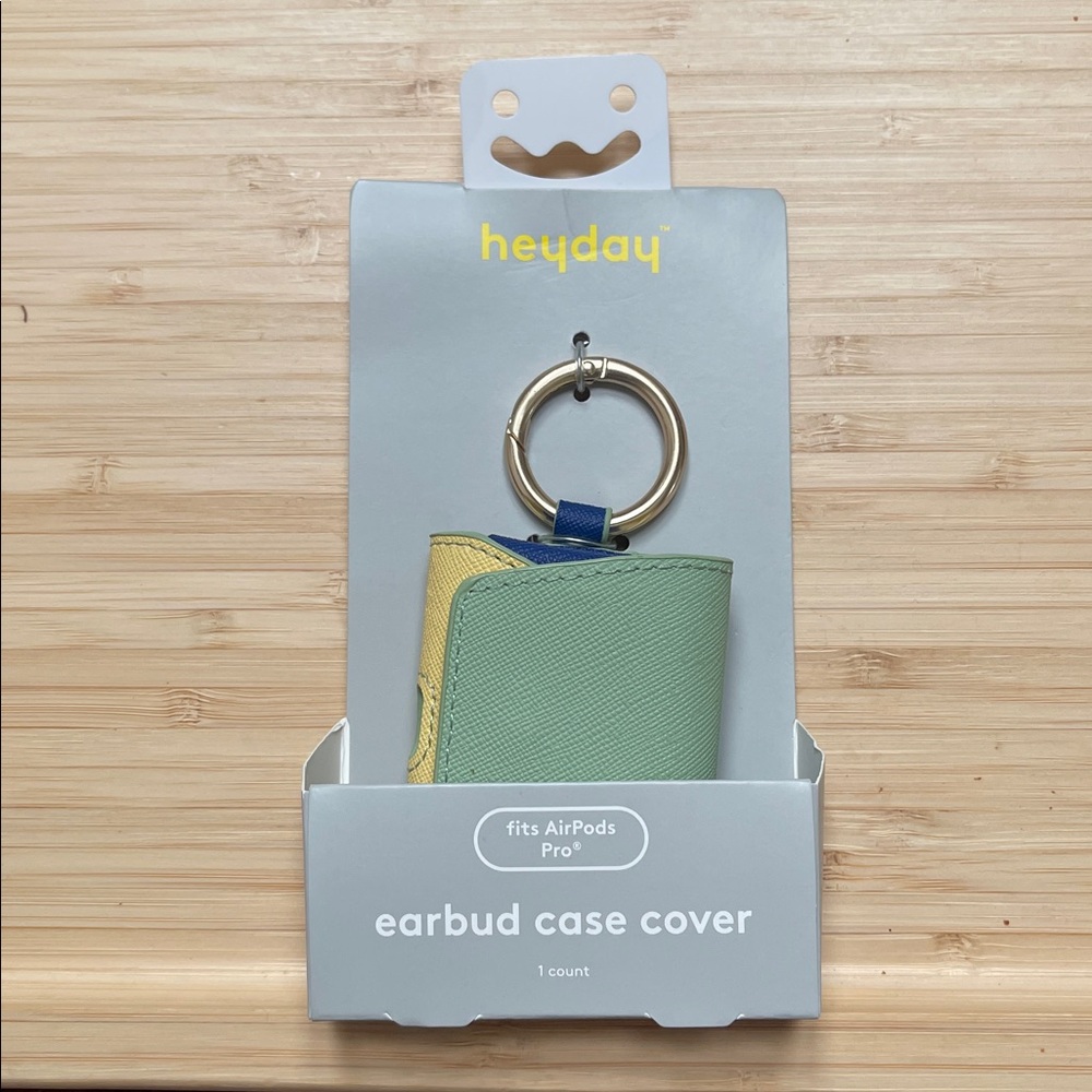 Heyday Earbud Case Cover for AirPods Pro Multicolor Green Yellow Blue New in Box